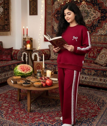 ست دخترانه پاپیون بغل نوار دار گیپوری