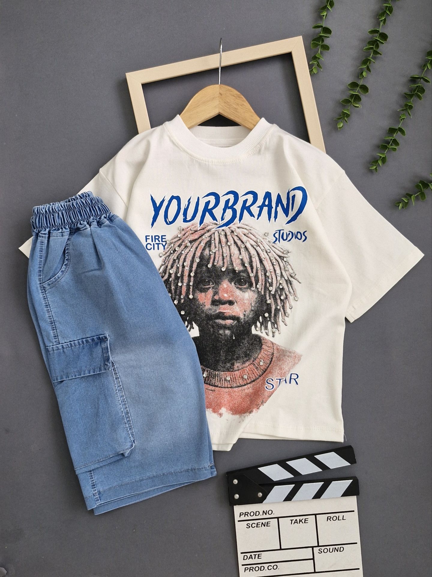 تیشرت شلوارک جین پسرانه نگینی Yor brand