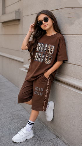 تیشرت شلوارک لش استایل نگینی miumiu