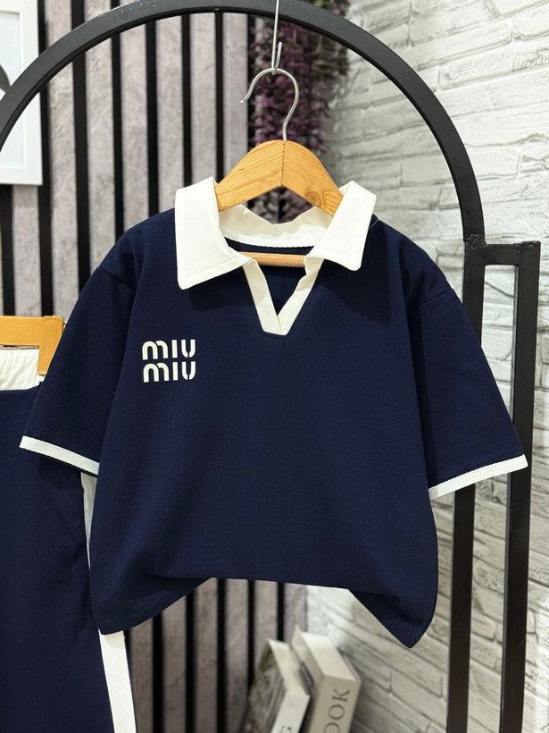 ست پولوشرت و شلوار بچگانه MIU MIU | دورس پنبهای شیک و راحت