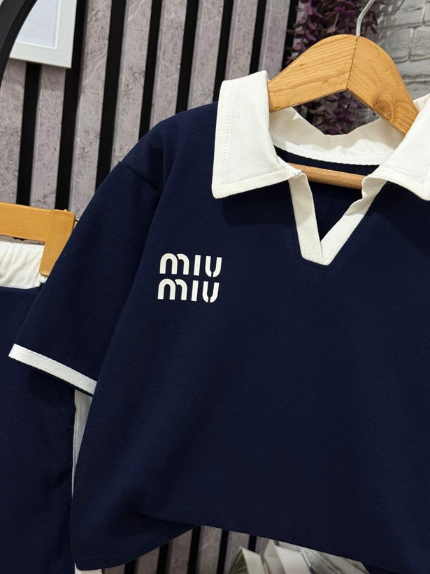 ست پولوشرت و شلوار بچگانه MIU MIU | دورس پنبهای شیک و راحت