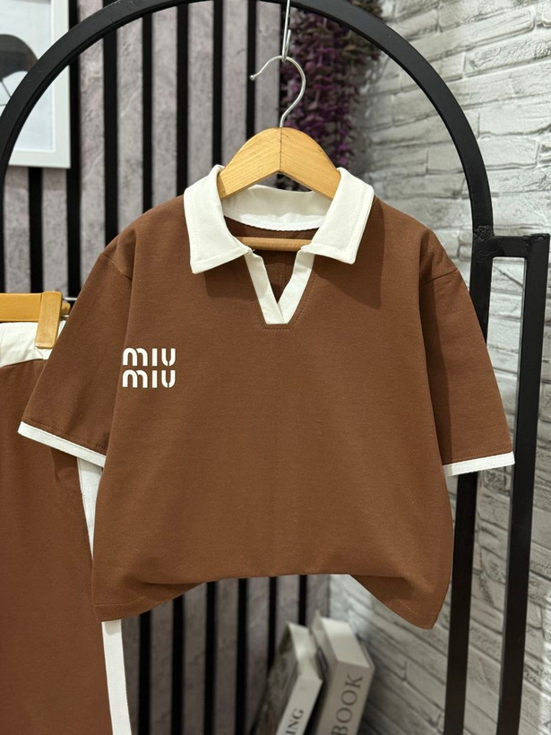 ست پولوشرت و شلوار بچگانه MIU MIU | دورس پنبهای شیک و راحت